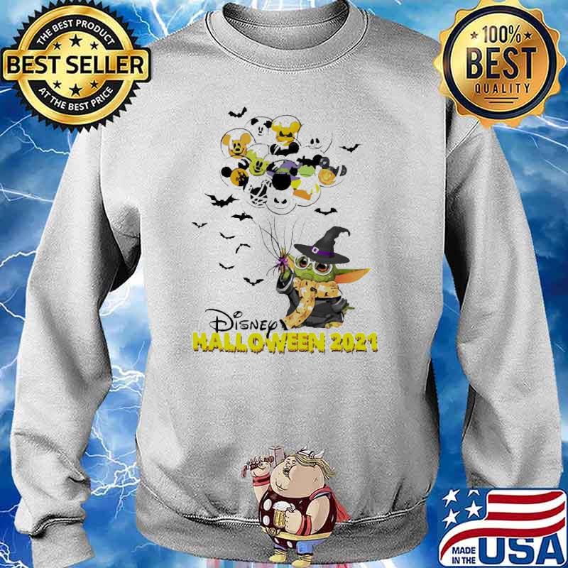 Baby Yoda and Mickey Mouse balloon Disney halloween s Sweater
