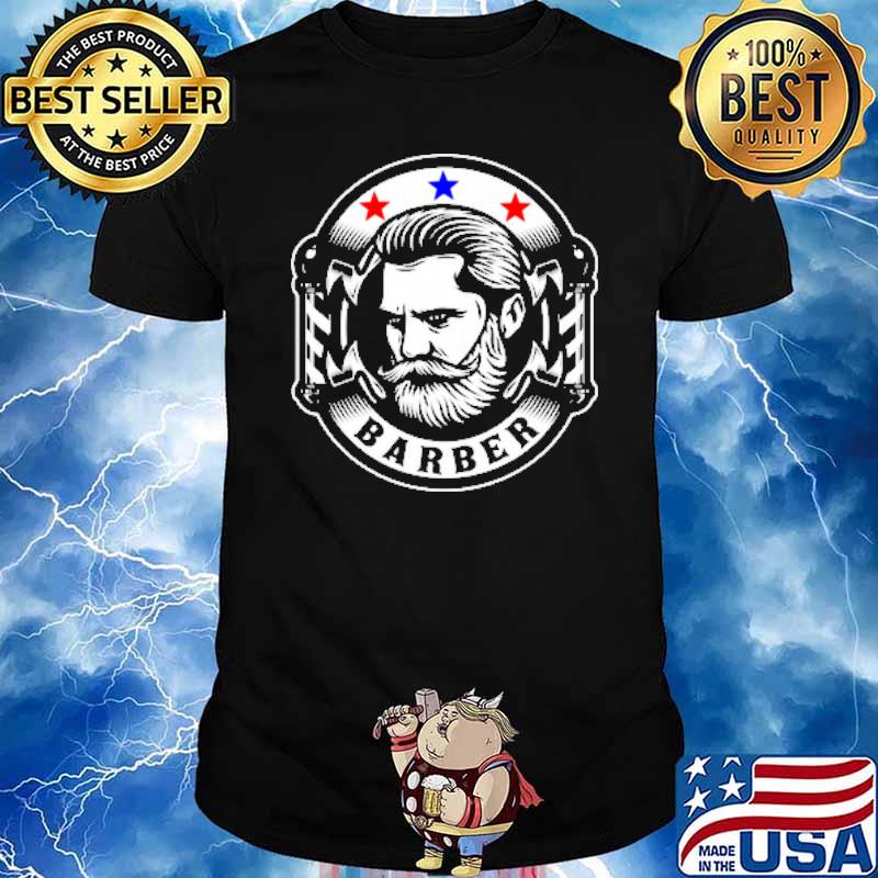 barber man logo shirt