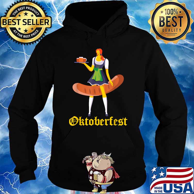 Barmaid Oktoberfest German Woman Dirndl Bratwurst T-Shirt Hoodie