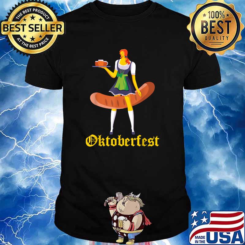 Barmaid Oktoberfest German Woman Dirndl Bratwurst T-Shirt