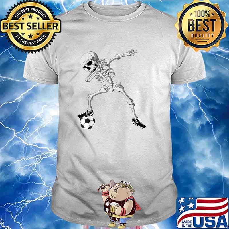 Dabbing Skeleton Soccer Halloween T-Shirt
