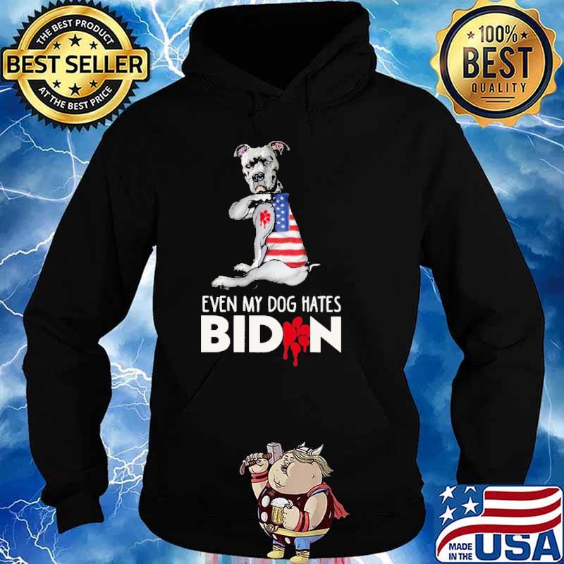 Even my dog hates biden tattoo american flag s Hoodie