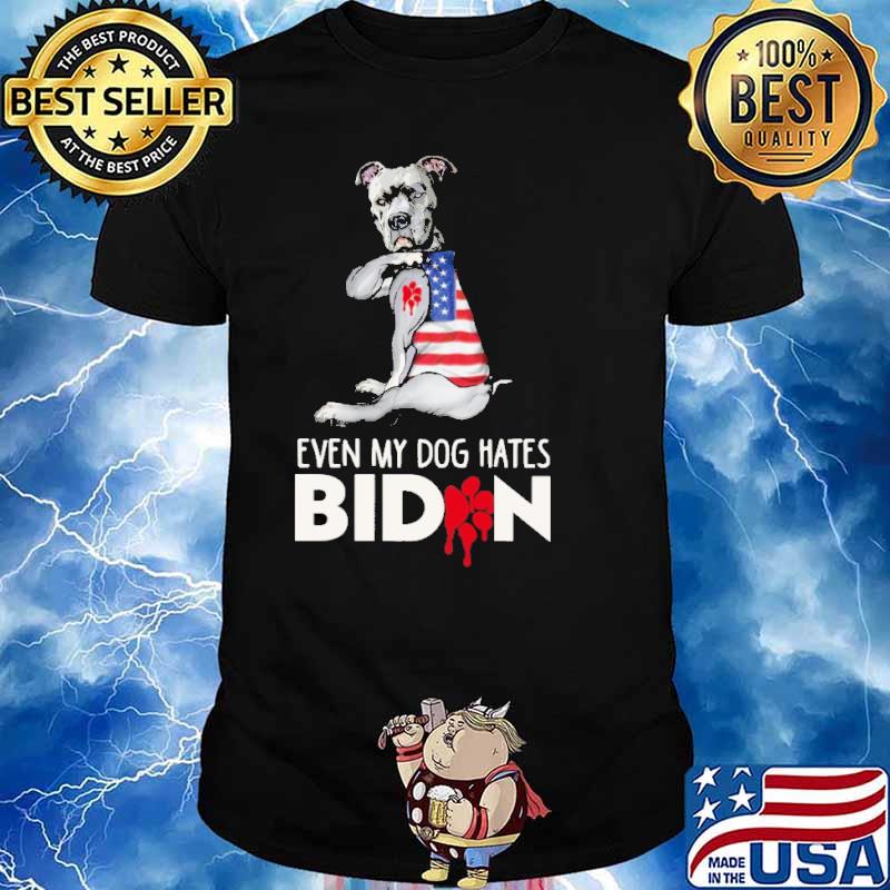 Even my dog hates biden tattoo american flag shirt
