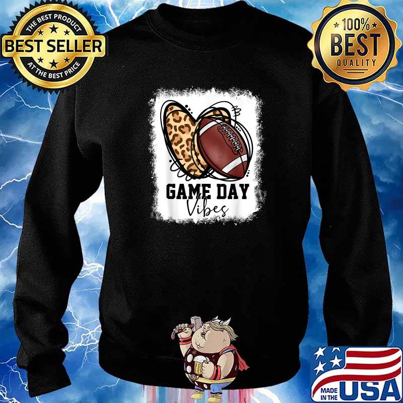 Game Day Vibes Football Heart Leopard T-Shirt Sweater