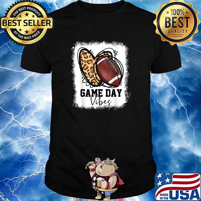 Game Day Vibes Football Heart Leopard T-Shirt