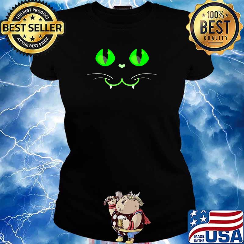 Halloween Black Cat Witch T-Shirt Ladies tee