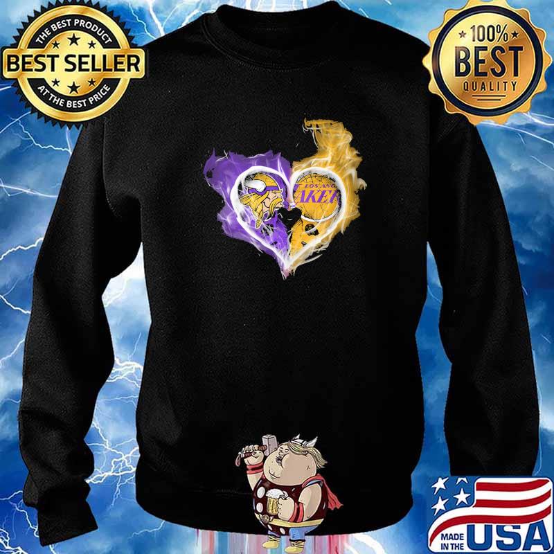 Heart Skull minnesota vikings vs los angeles lakers football Shirt Sweater