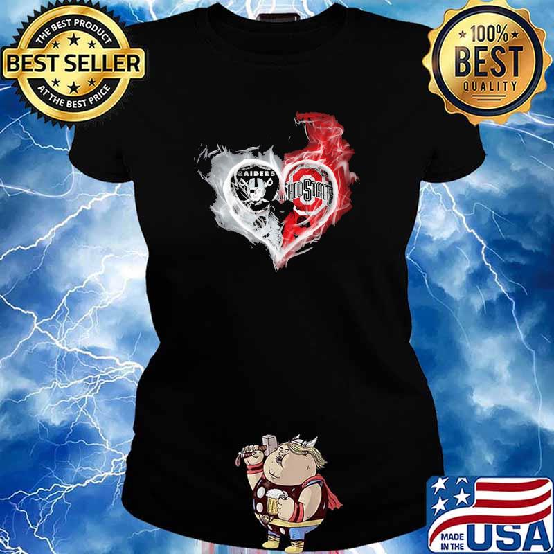 Heart skull raiders and ohio state s Ladies tee