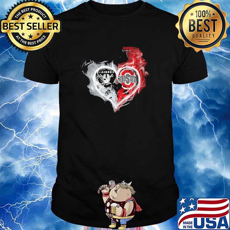 Heart skull raiders and ohio state shirt