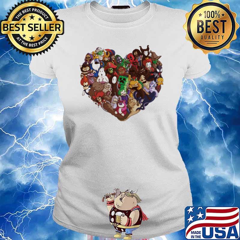 Heart zombie superheroes villains horror movie halloween s Ladies tee