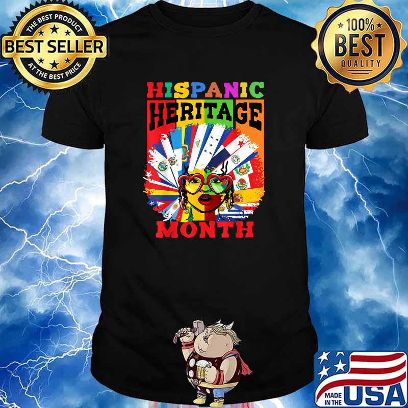 Hispanic Heritage Month Countries Latino Flags Vintage T-Shirt