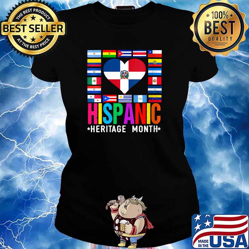 Hispanic Heritage Month Flags Countries T-Shirt Ladies tee