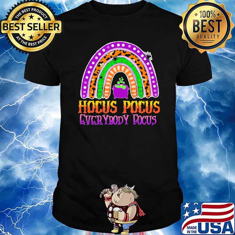 Hocus focus everybody focus rainbow leopard halloween shirt