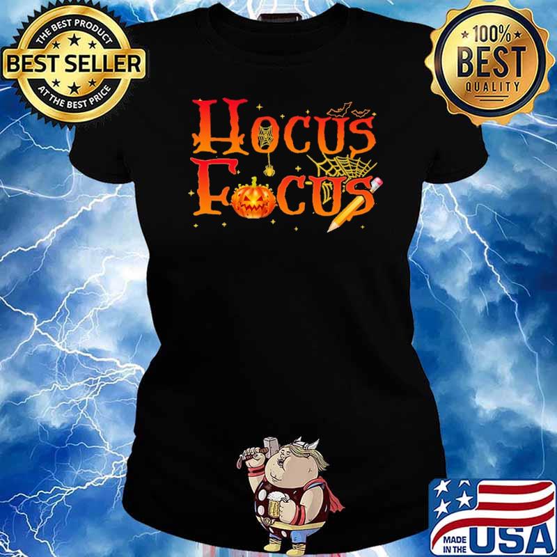 Hocus focus pumpkin pencil halloween s Ladies tee
