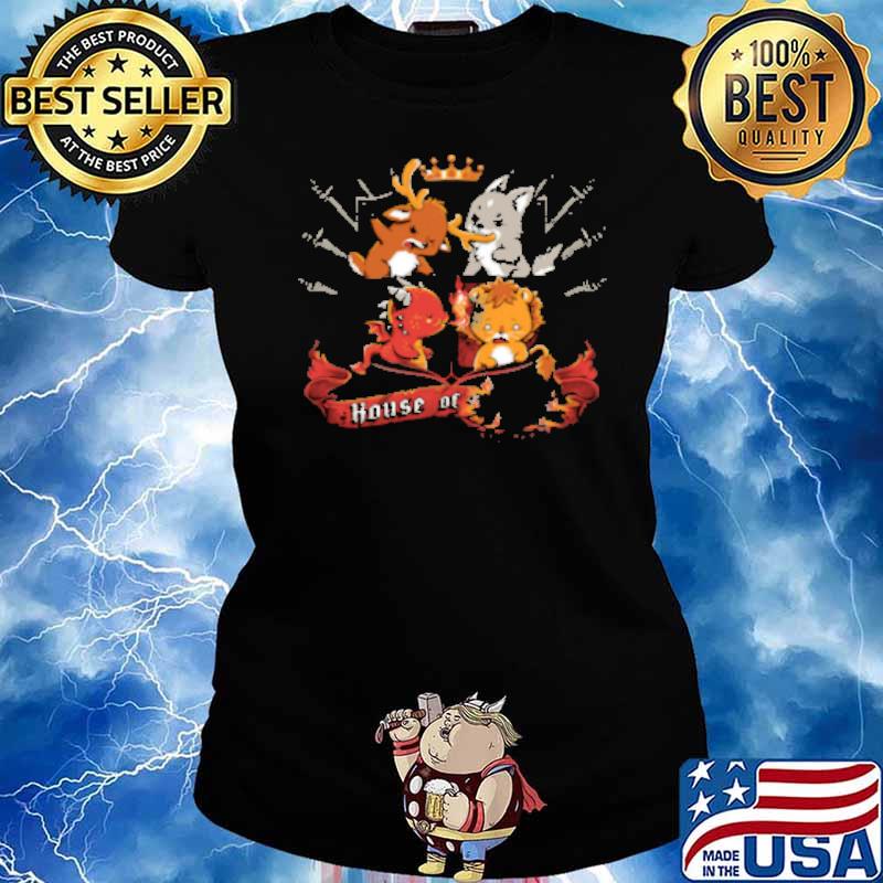 House of wolf dragon lion reindeer chibi cute s Ladies tee
