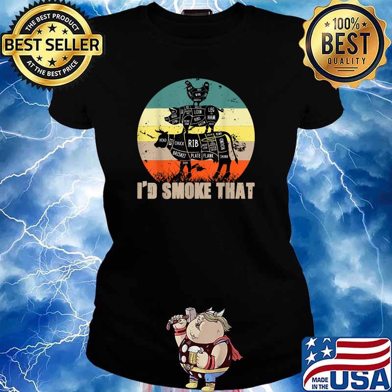 I'd Smoke That Grilling Party Vintage T-Shirt Ladies tee