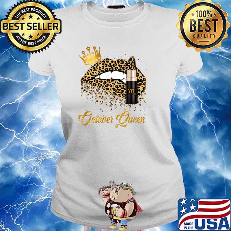 October Queen Leopard Lips T-Shirt Ladies tee