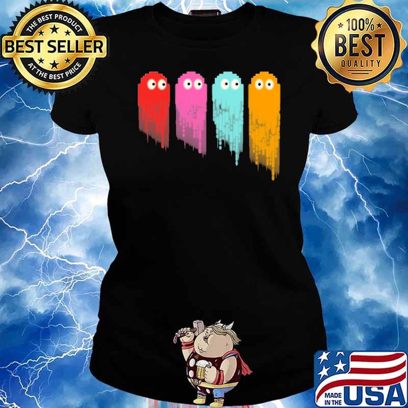 Pacman Colorful Ghost Shirt Ladies tee