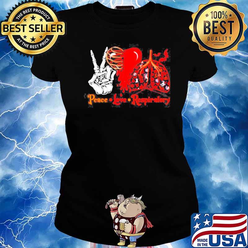 Peace Love Respiratory Halloween s Ladies tee