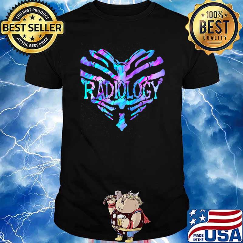 Radiology heart skeleton hologram shirt