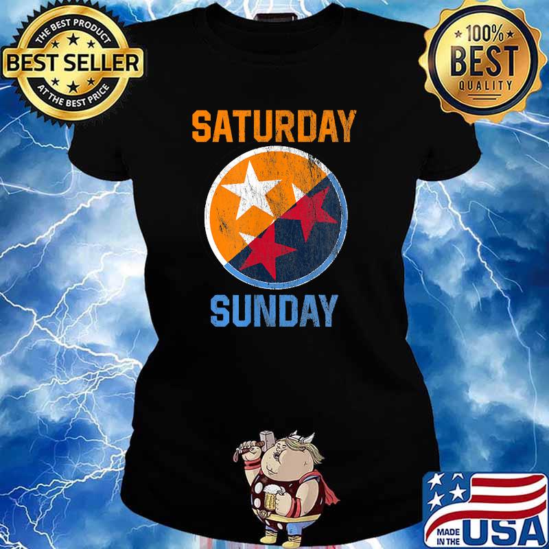 Saturday Sunday The Vols Football Orange White Flag T-Shirt Ladies tee