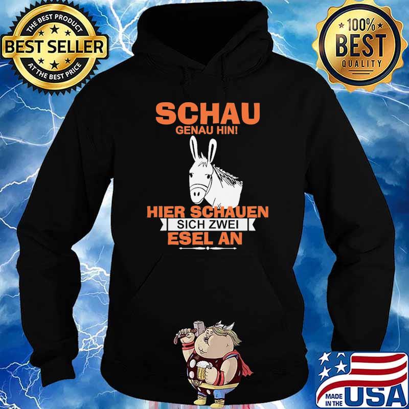 SCHAU GENAU HIN HIER SCHAUEN SICH 2 ESEL AN SHIRT Hoodie