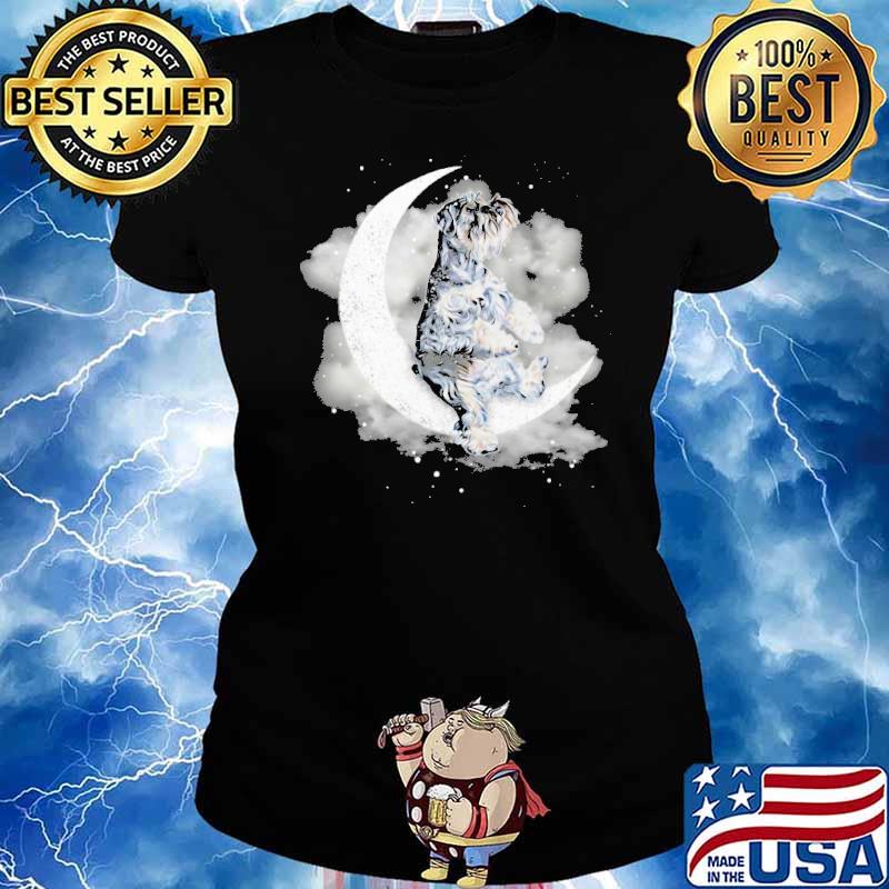 Schnauzer Sit On The Moon Shirt Ladies tee