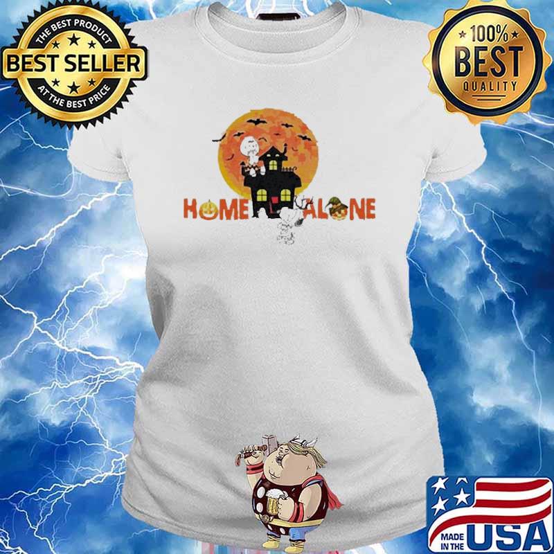 Snoopy and Charlie Brown Home Alone Blood Moon Halloween s Ladies tee