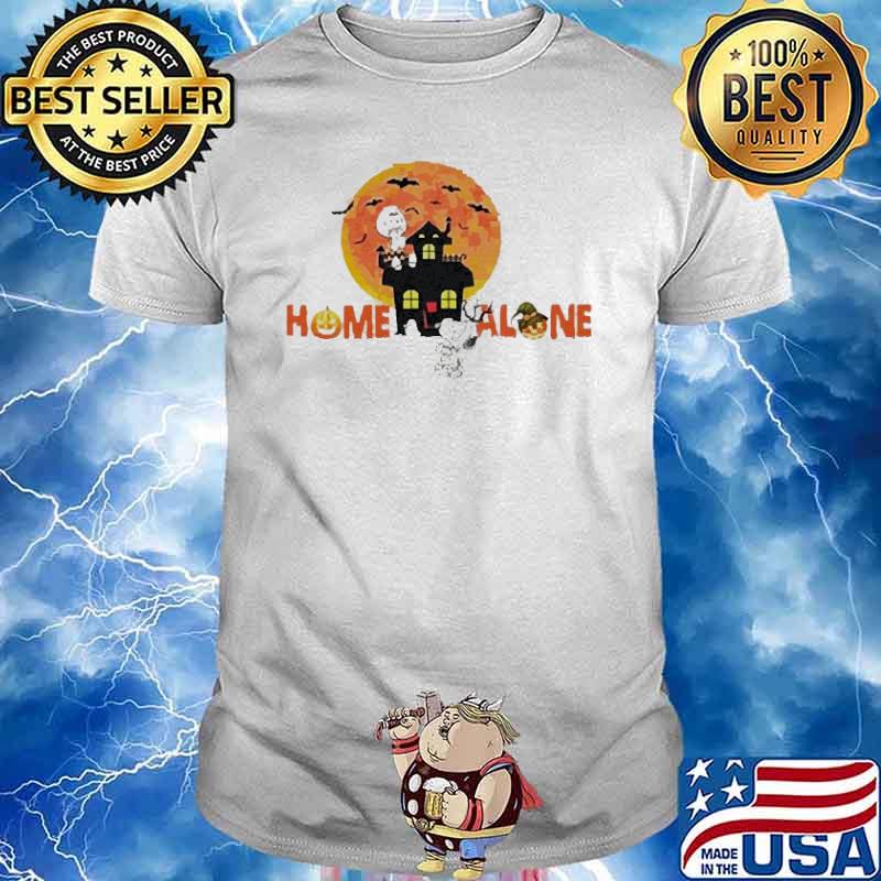 Snoopy and Charlie Brown Home Alone Blood Moon Halloween shirt