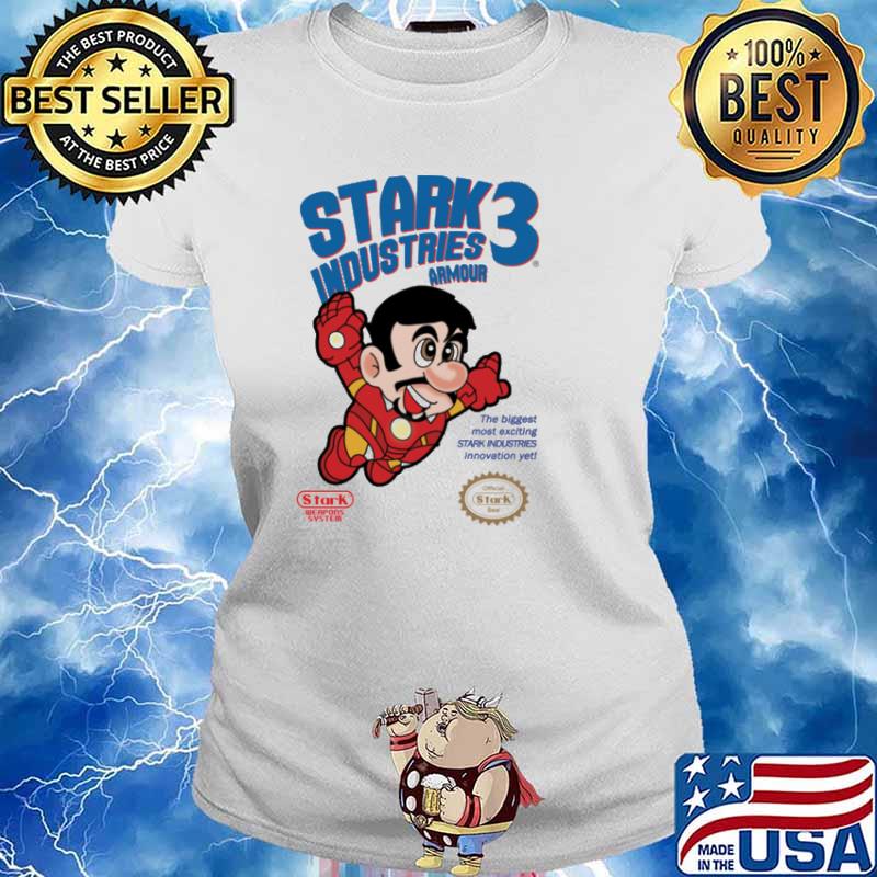 Stark industries 3 armour the biggest most exciting stark industries innovation yet mario s Ladies tee