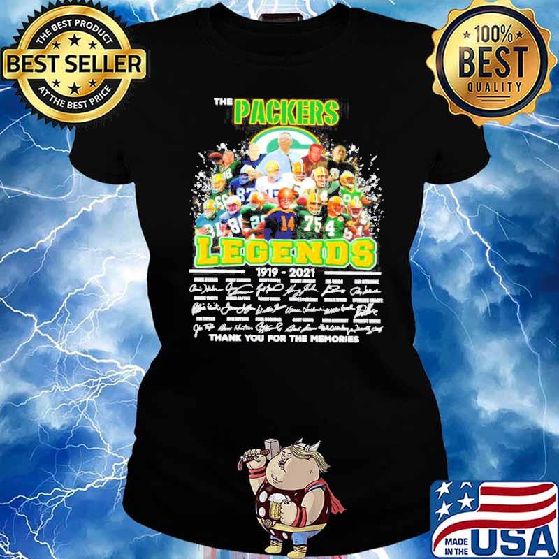 The Green Bay Packers legends 1919 2021 thank you for the memories s Ladies tee