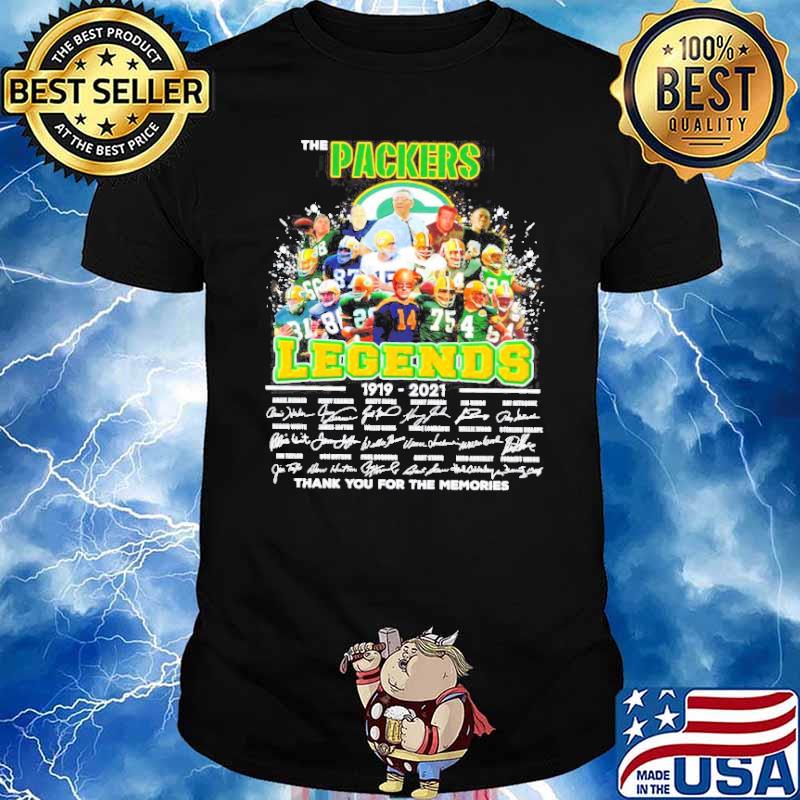 The Green Bay Packers legends 1919 2021 thank you for the memories shirt