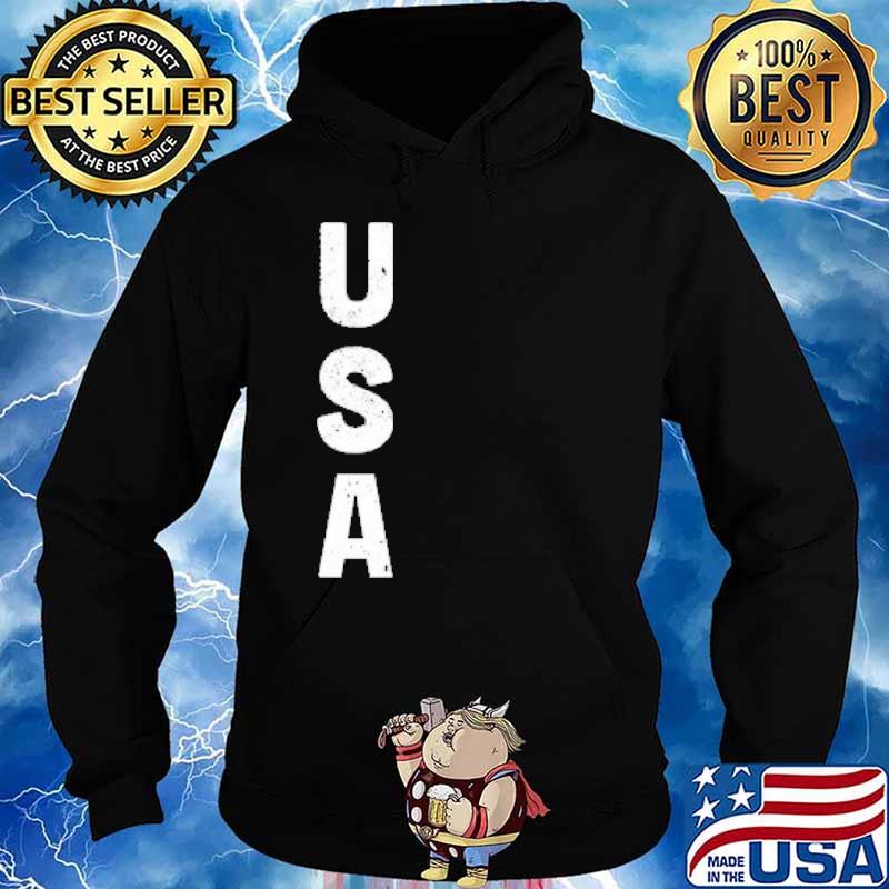 USA TEXT WHITE SHIRT Hoodie