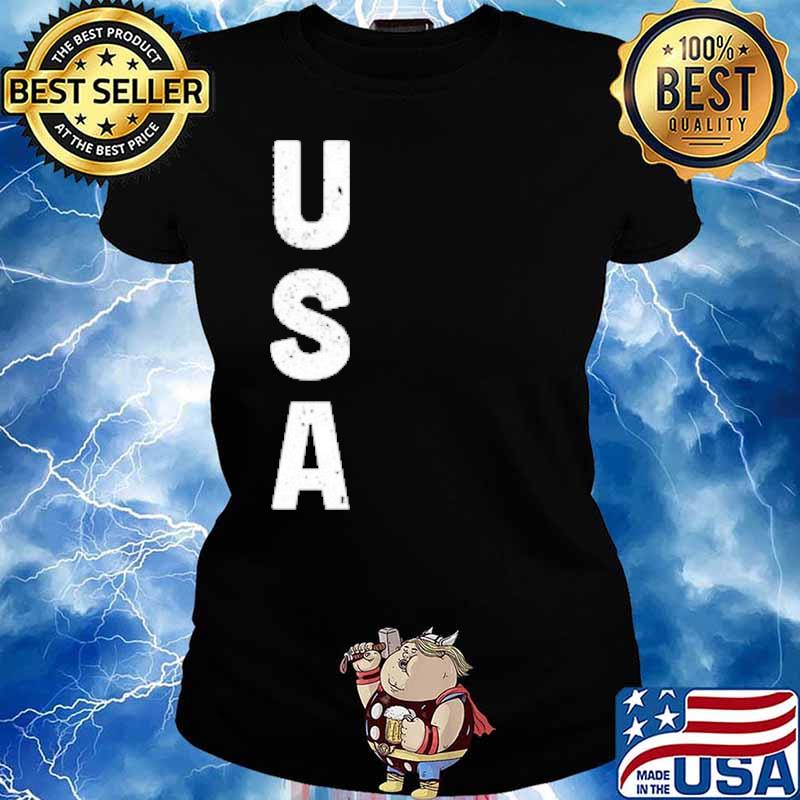USA TEXT WHITE SHIRT Ladies tee
