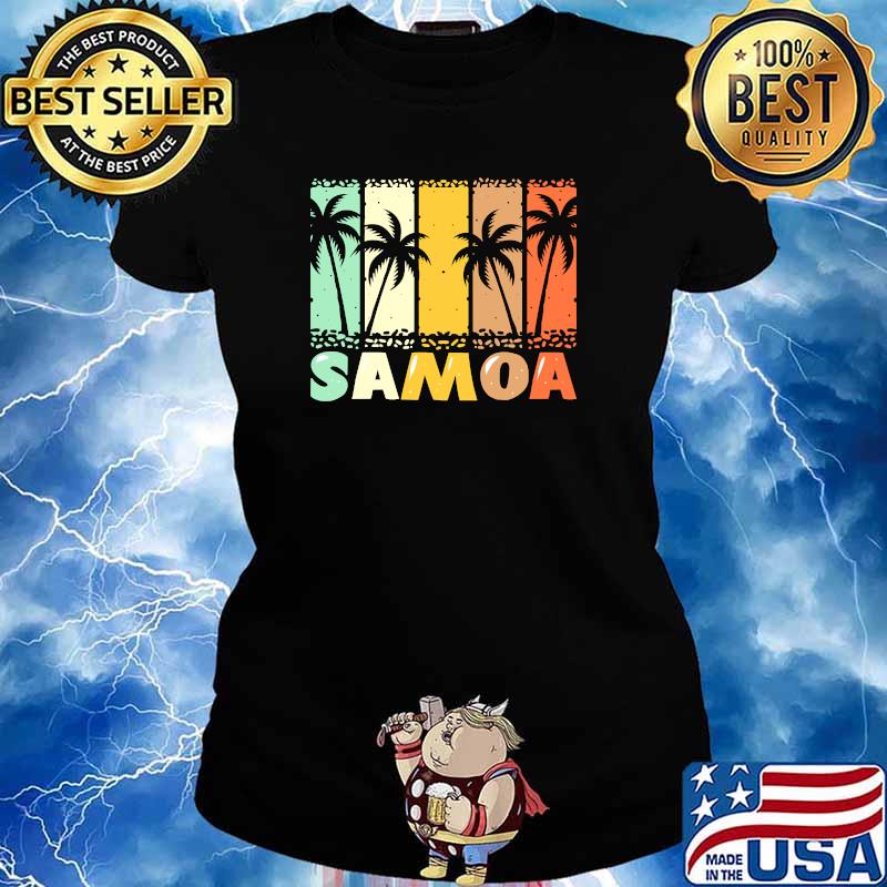 Vintage Palm Samoa Tree Beach T-Shirt Ladies tee