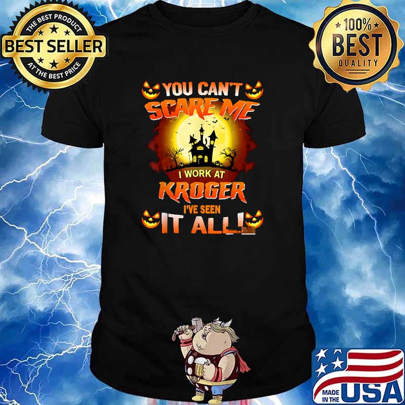 You can't scare me i work at KROGER i've seen it all! moon halloween T-Shirt