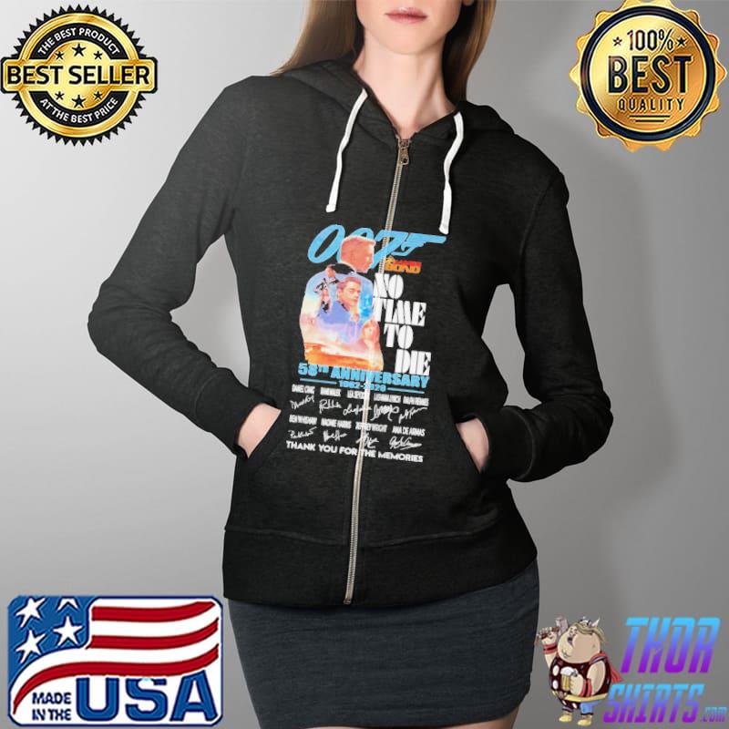 007 No Time To Die 58th Anniversary Thank You For The Memories Shirt Full Zip Hooded