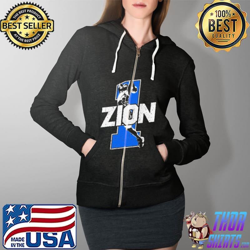 1 Zion Williamson Basketball Shirt Full Zip Hooded