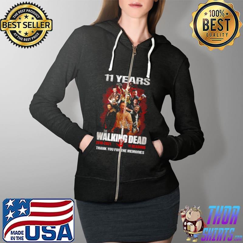 11 Years The Walking Dead Thank You For The Memories Shirt Full Zip Hooded