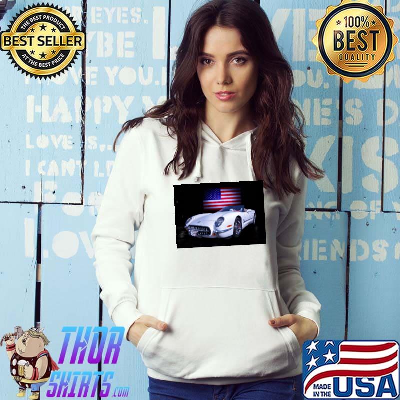 1953 corvette thomas burtney transparent American Flag Shirt