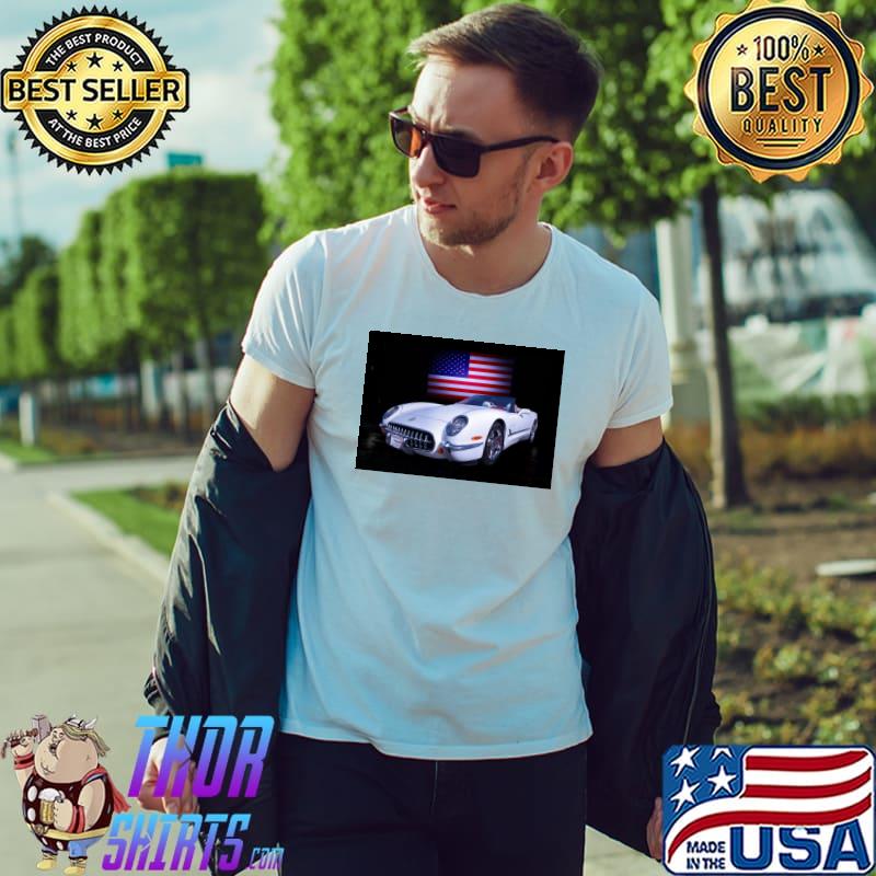 1953 corvette thomas burtney transparent American Flag Shirt Unisex