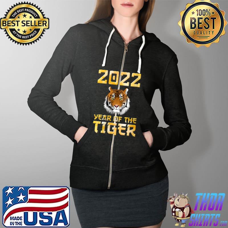 2022 Year Of The Tiger Chinese Zodiac Lunar New Year T-Shirt Full Zip Hooded