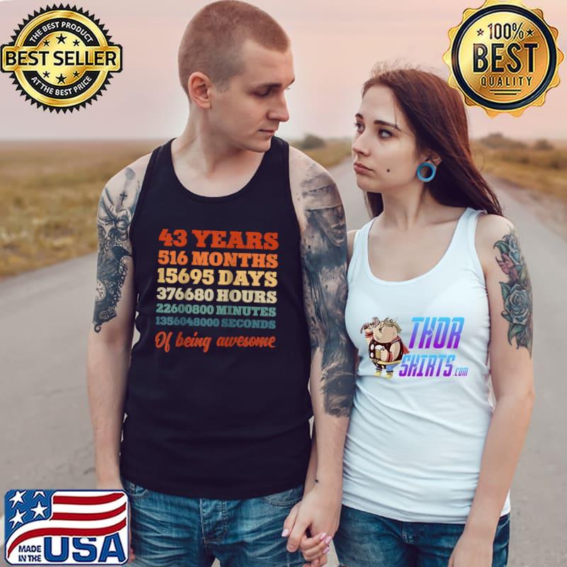 43 years of being awesome 43th Birthday Decorations Party Raglan Baseball T-s Tank Top