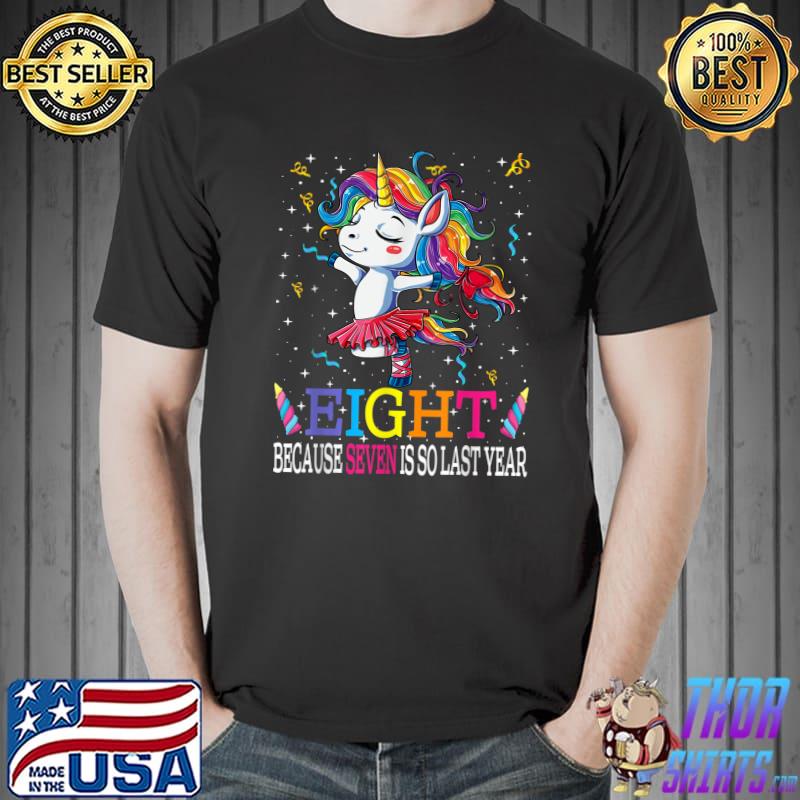 8 Years Old Birthday Girl Unicorn T-Shirt