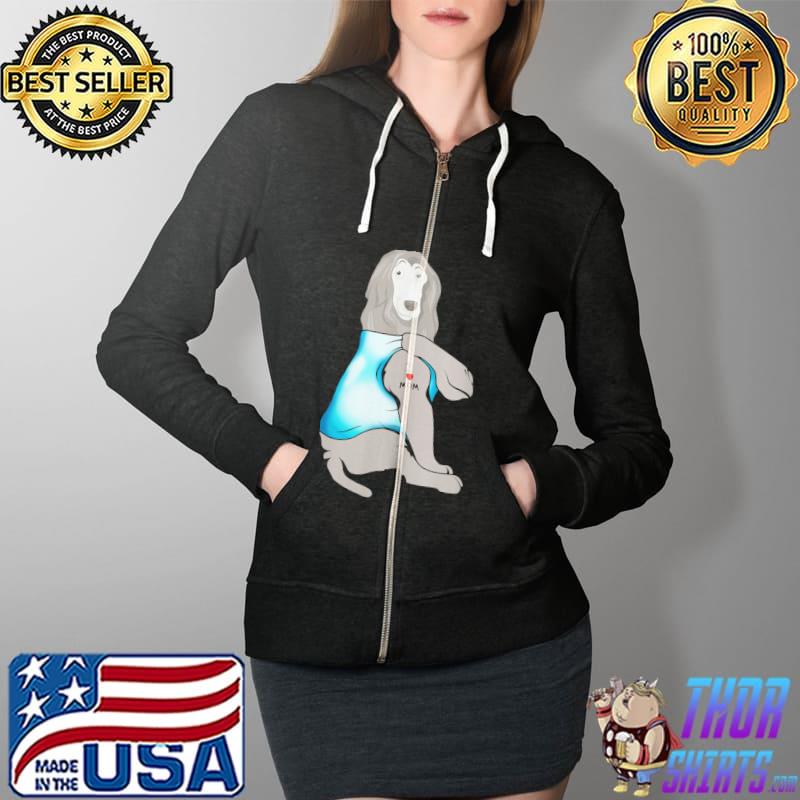 Afghan Hound Dog Tattoo I Love Mom Mothers Day Gift s Full Zip Hooded