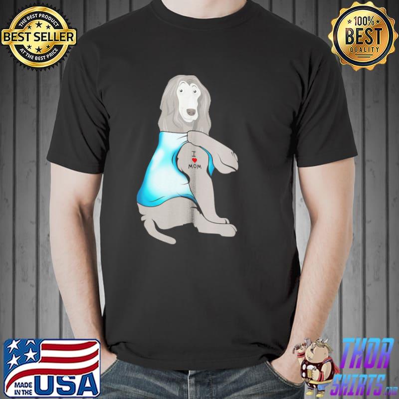 Afghan Hound Dog Tattoo I Love Mom Mothers Day Gift s Unisex