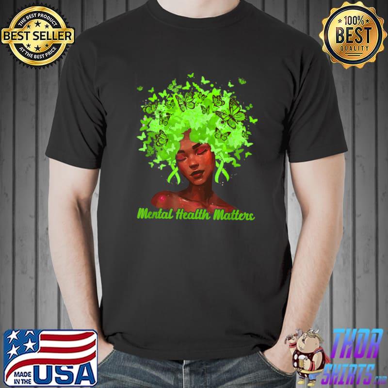 African American Mental Health Matters Woman Warrior Queen T-Shirt