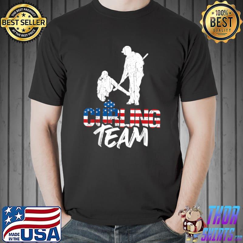 American flag Curling team design for curling lovers T-Shirt