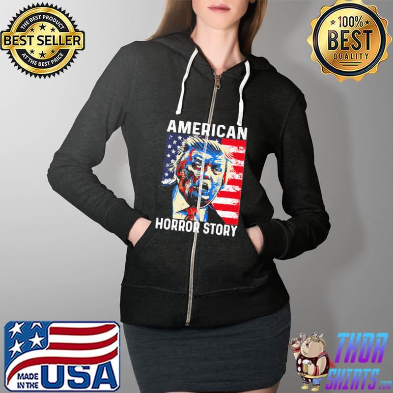 American Horror Story Zombie Trump Halloween American Flag s Full Zip Hooded