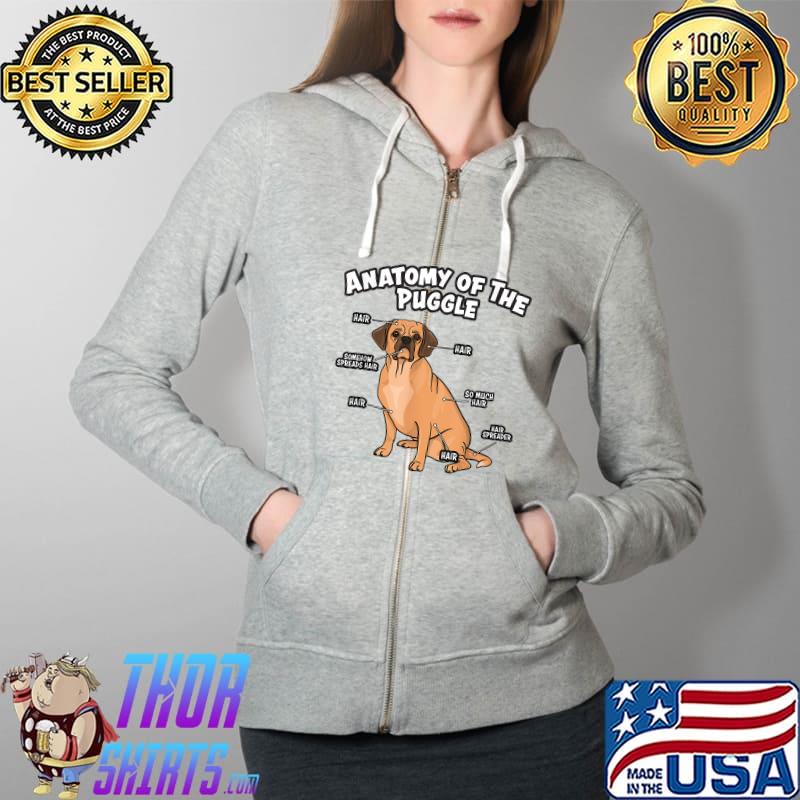 Anatomy of The Puggle Funny Dog Lover Pug Beagle Breed T-Shirt Full Zip Hooded